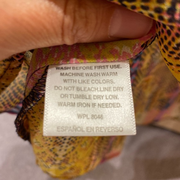 Bar III sheer boho blouse in lovely funky python print - Picture 5 of 5